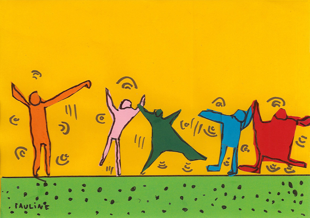 Tableau pop art à la manière de Keith Haring Concert coloré